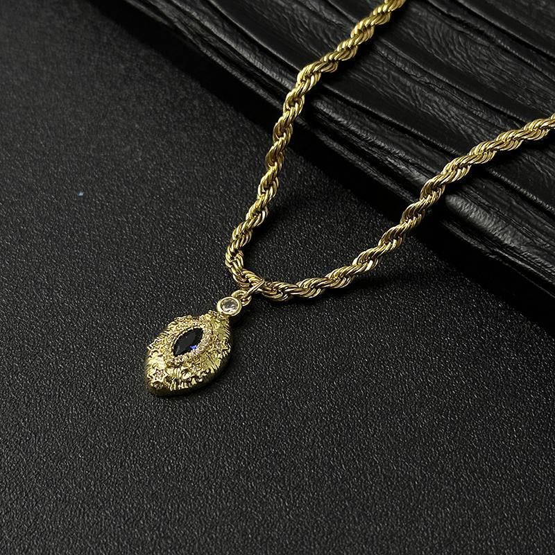 Men's Vintage Pendant Necklace Titanium Steel Rope Chain Necklace