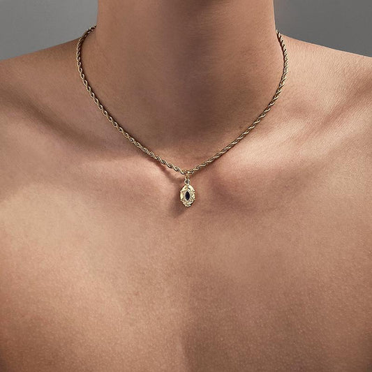 Men's Vintage Pendant Necklace Titanium Steel Rope Chain Necklace