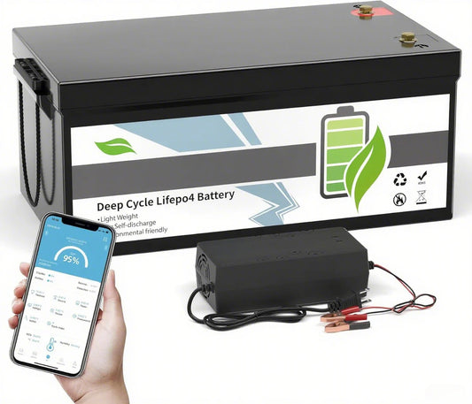12V 100Ah LiFePO4 Battery, Rechargeabel Deep Cycle Lithium Batteries, 100A BMS with Low-Temp Protection, Perfect for RV, Solar, Boat, Marine, Trolling Motor