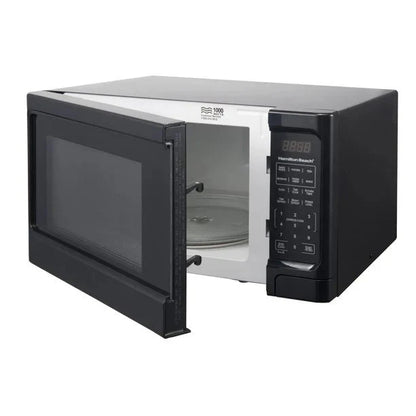 1.1 Cu. Ft. Sleek Black Digital Microwave - Effortless Touchpad Controls.