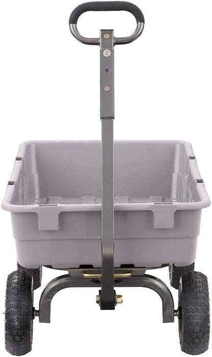 Heavy Duty Poly Utility Dump Wagon Garden Cart w/Pneumatic Tires, 6 Cu Ft - 1200 lb Capacity Outdoor Wheelbarrow for Yard, Landscaping & Gardening, Lawn Tractor or ATV Towable-Gorilla Carts