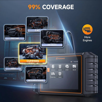 HD500 Heavy Duty Truck Scanner with DPF Regen/Injector Cutoff/Limit Setting, Full System Diesel Diagnostic Scan Tool for Cummins, Detroit, Caterpillar, Paccar, Hino & More Pickup Semi Trucks