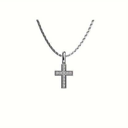 Men's Cross Pendant Necklace Titanium Steel Box Chain Necklace