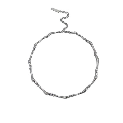 Men's Irregular Metal Necklace Silver Alloy Choker Necklace