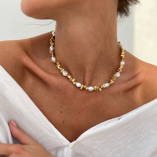 European And American Cross-Border Irregular Beaded Choker Collar Clavicle Chain For Women Simple Ins Star Cross Tassel Necklace