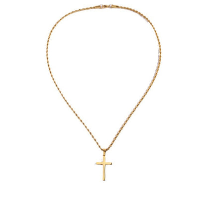 Cross Pendant Necklace Titanium Steel Rope Chain Necklace