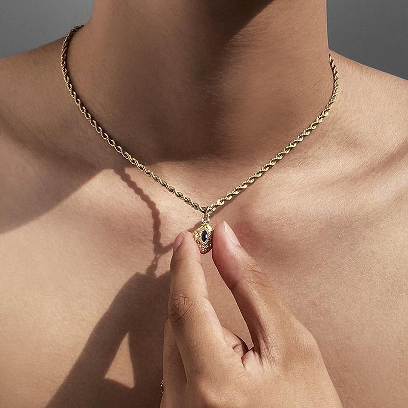Men's Vintage Pendant Necklace Titanium Steel Rope Chain Necklace