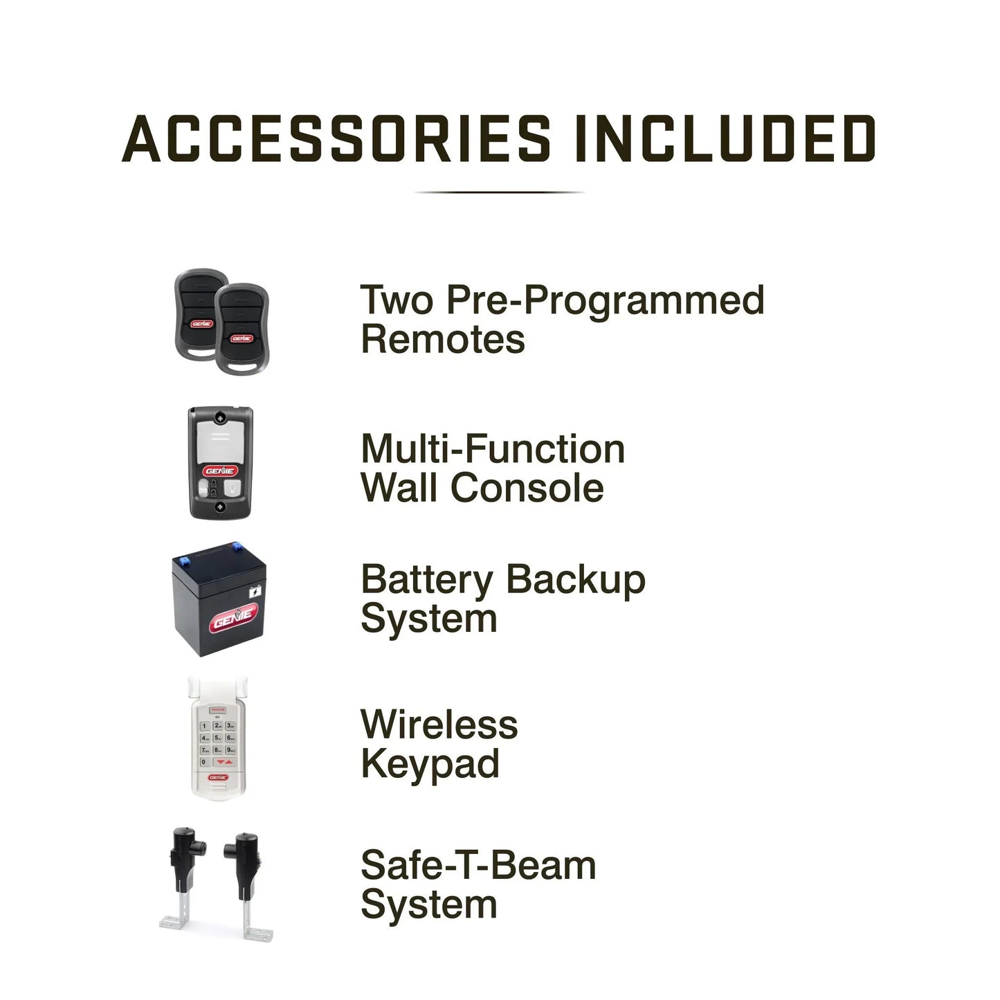 Chain Drive 750 3/4 HPc Garage Door Opener w/Battery Backup - Heavy Duty.